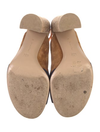 Gianvito Rossi Suede Colorblock Pattern Slingback Pumps