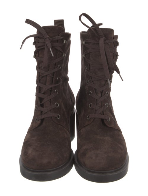 Gianvito Rossi Suede Combat Boots