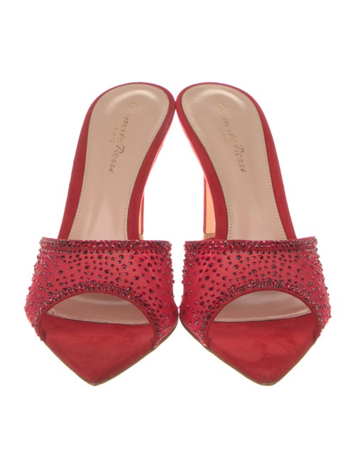 Gianvito Rossi Suede Mesh Accents Slides