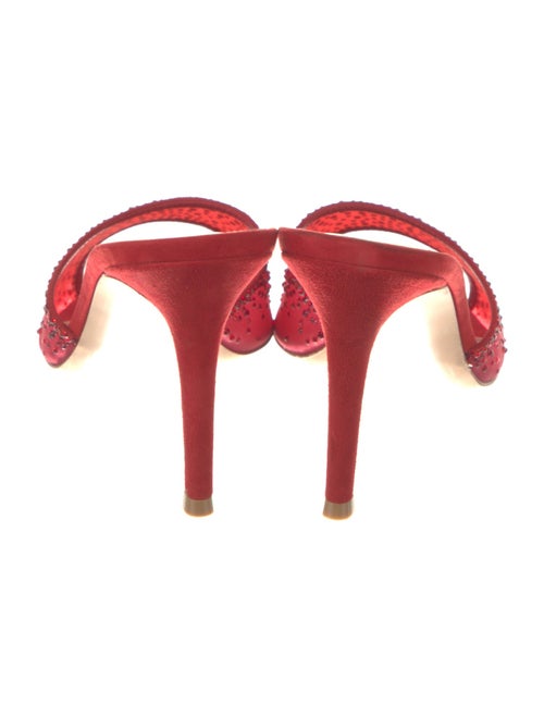 Gianvito Rossi Suede Mesh Accents Slides