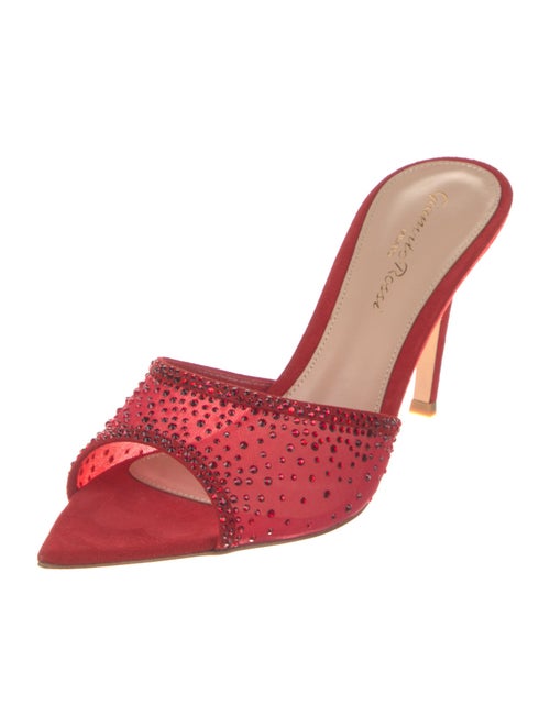 Gianvito Rossi Suede Mesh Accents Slides