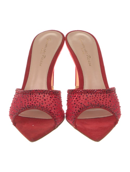 Gianvito Rossi Suede Mesh Accents Slides