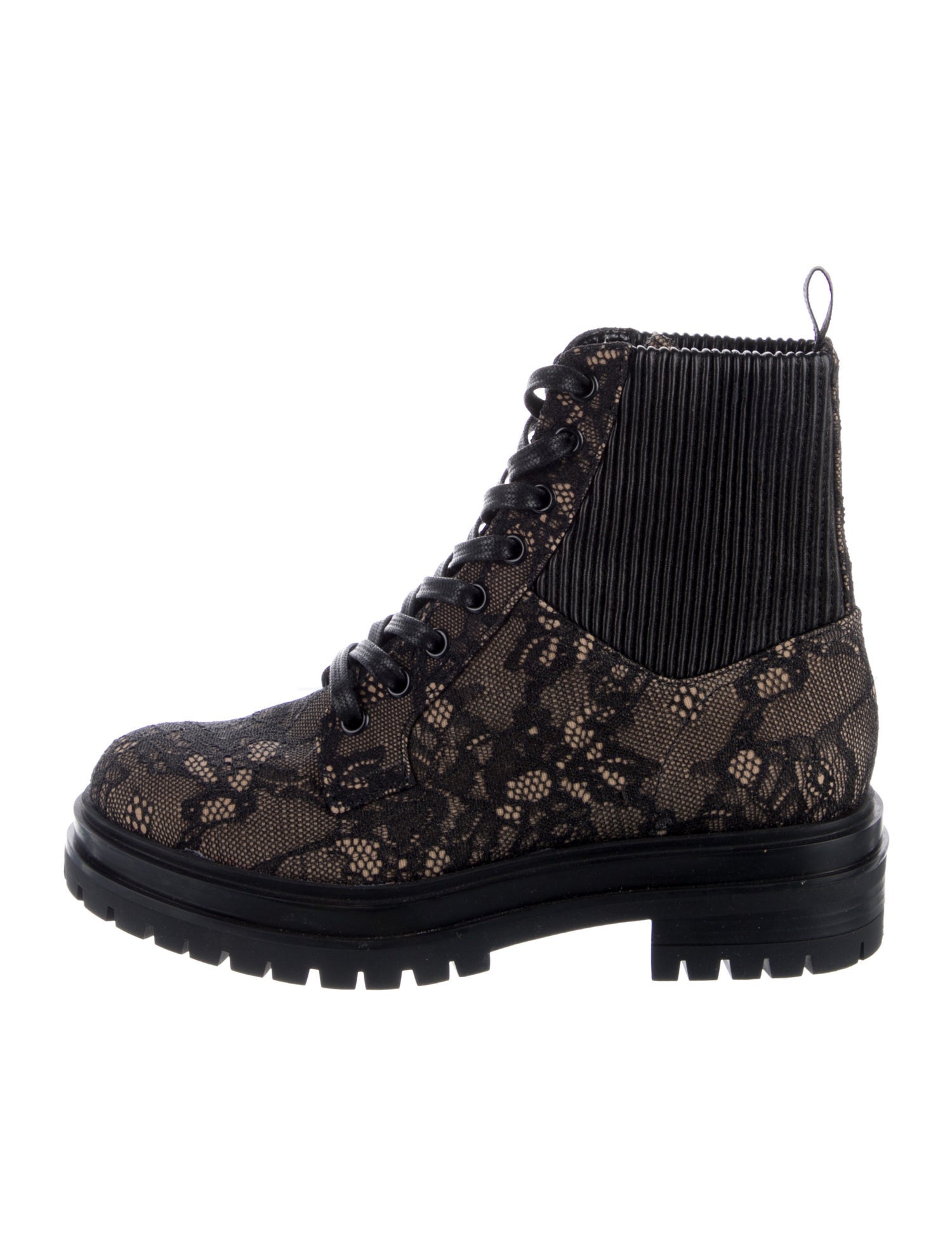 Gianvito Rossi Lace Lace Pattern Combat Boots