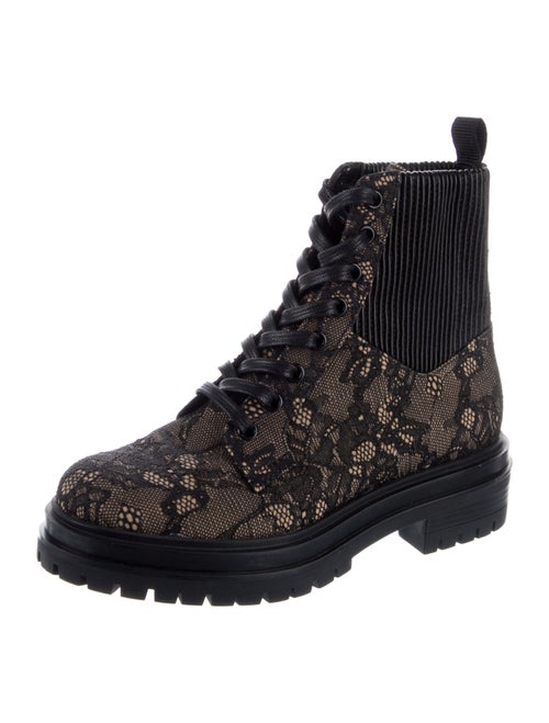 Gianvito Rossi Lace Lace Pattern Combat Boots