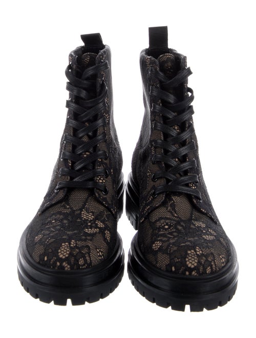 Gianvito Rossi Lace Lace Pattern Combat Boots