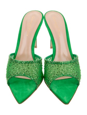 Gianvito Rossi Mesh Crystal Embellishments Slides