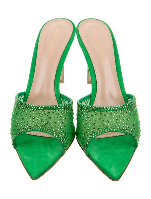 Gianvito Rossi Mesh Crystal Embellishments Slides