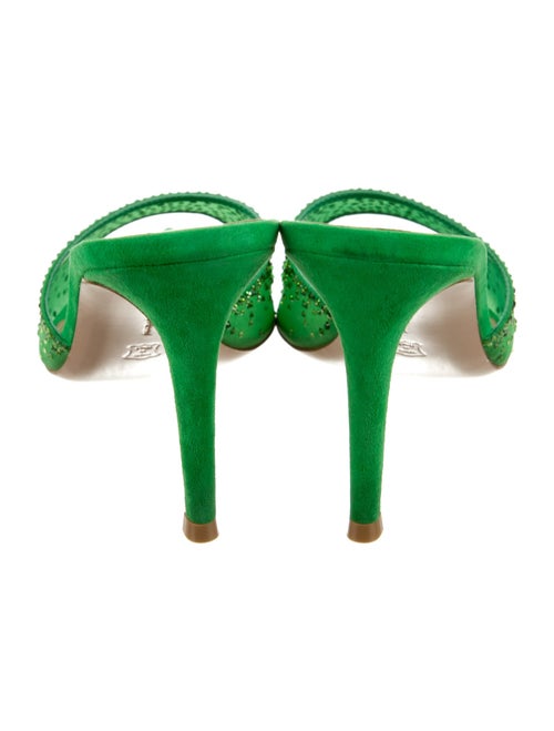 Gianvito Rossi Mesh Crystal Embellishments Slides