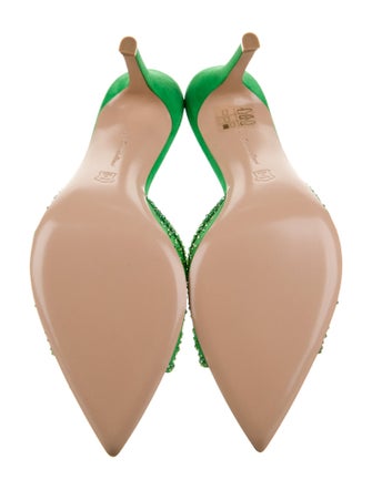 Gianvito Rossi Mesh Crystal Embellishments Slides