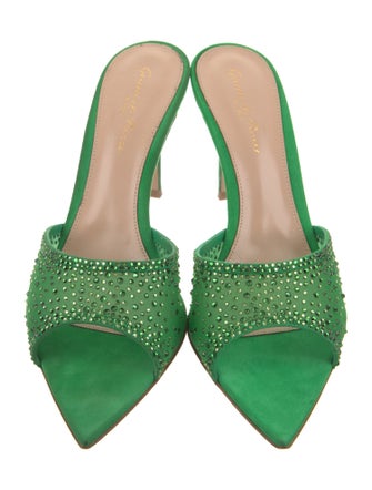 Gianvito Rossi Mesh Crystal Embellishments Slides