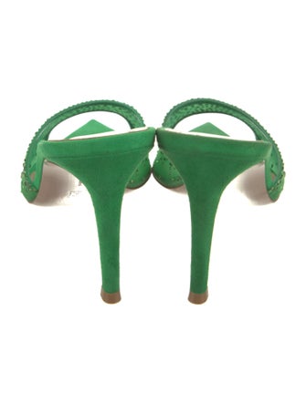 Gianvito Rossi Mesh Crystal Embellishments Slides