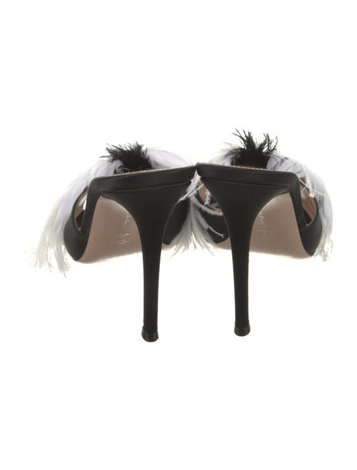 Gianvito Rossi Feather Trim Slides
