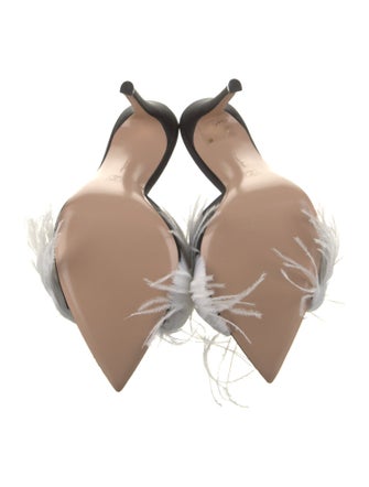 Gianvito Rossi Feather Trim Slides