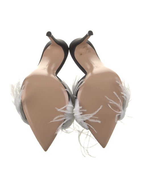 Gianvito Rossi Feather Trim Slides