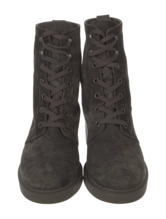 Gianvito Rossi Suede Combat Boots
