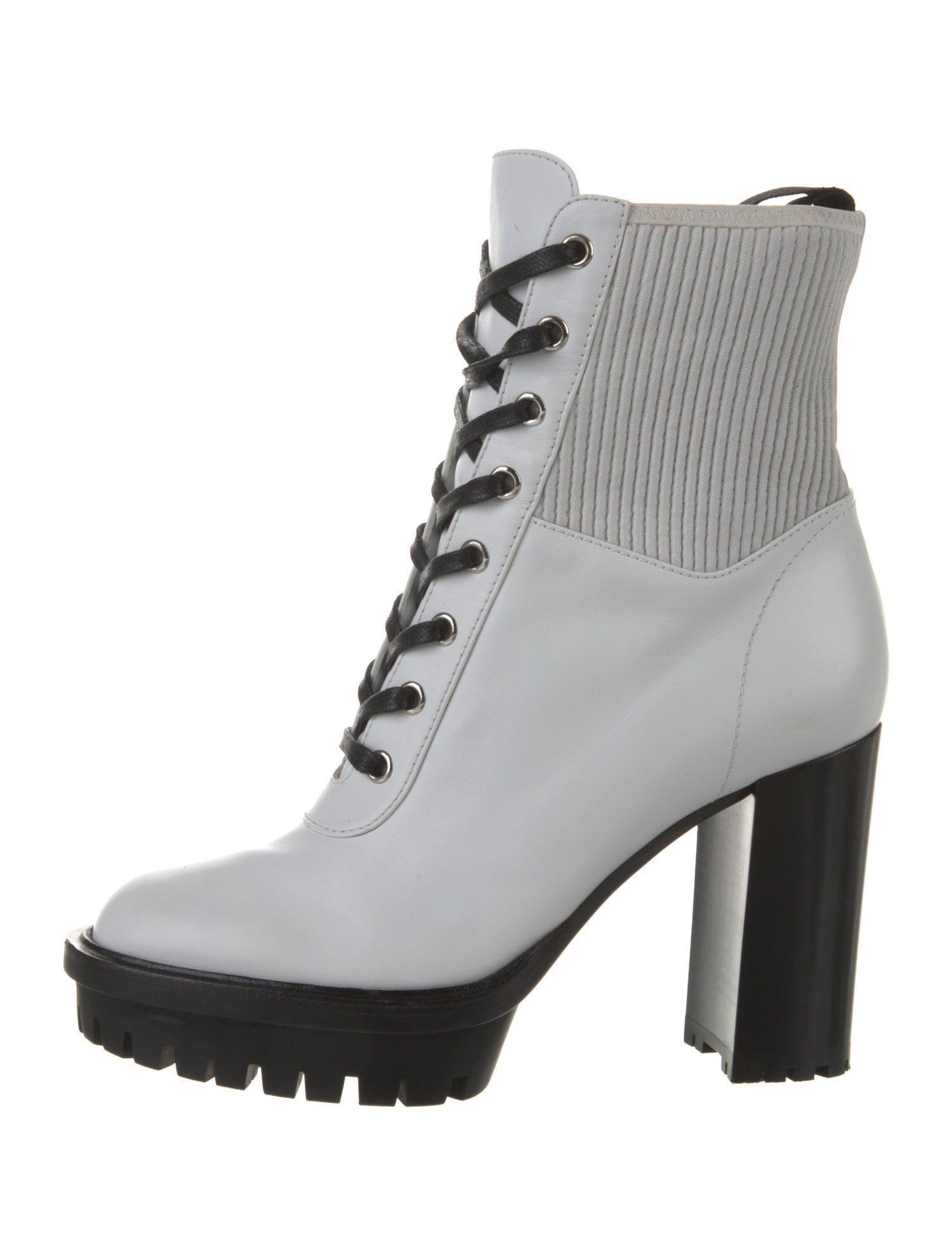 Gianvito Rossi Quilted Pattern Leather Combat Boots