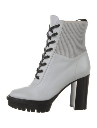 Gianvito Rossi Quilted Pattern Leather Combat Boots