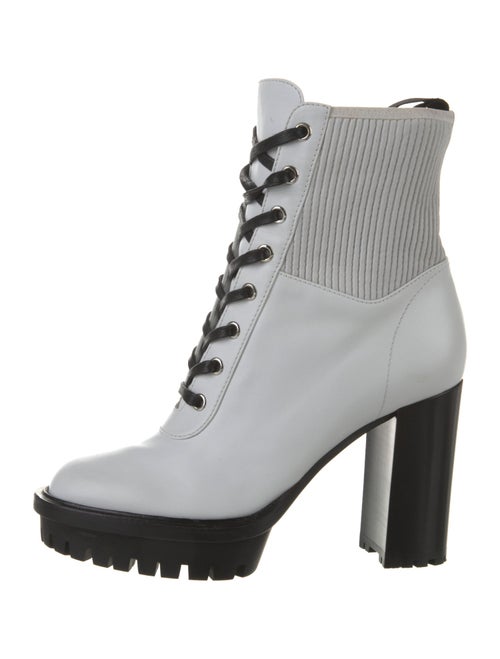 Gianvito Rossi Quilted Pattern Leather Combat Boots