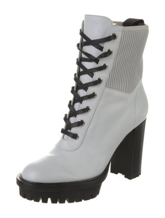 Gianvito Rossi Quilted Pattern Leather Combat Boots