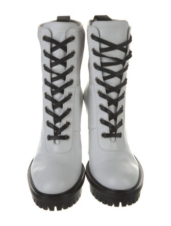 Gianvito Rossi Quilted Pattern Leather Combat Boots