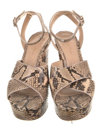 Gianvito Rossi GG Embossed Snakeskin Sandals