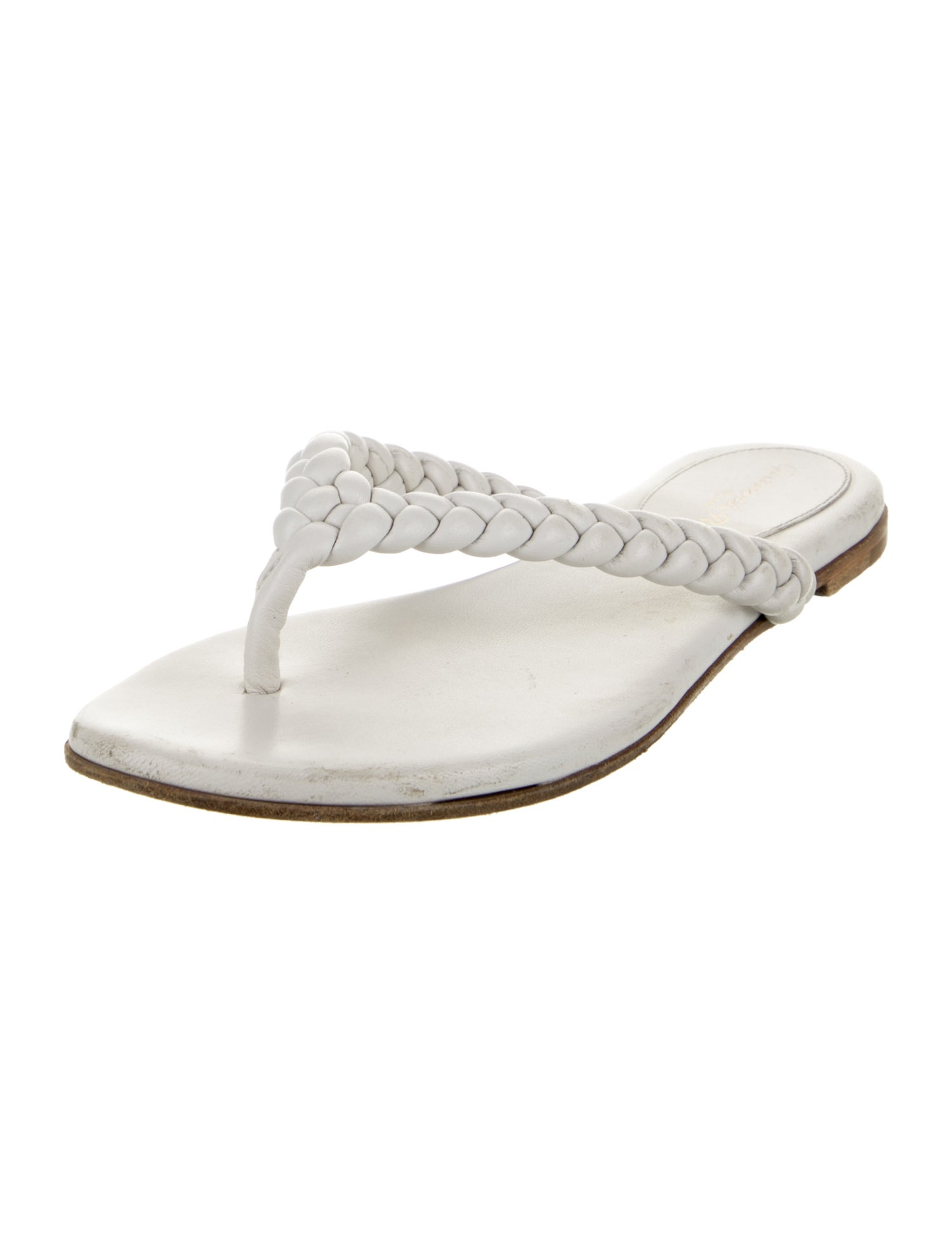 Gianvito Rossi Leather Braided Accents Slides