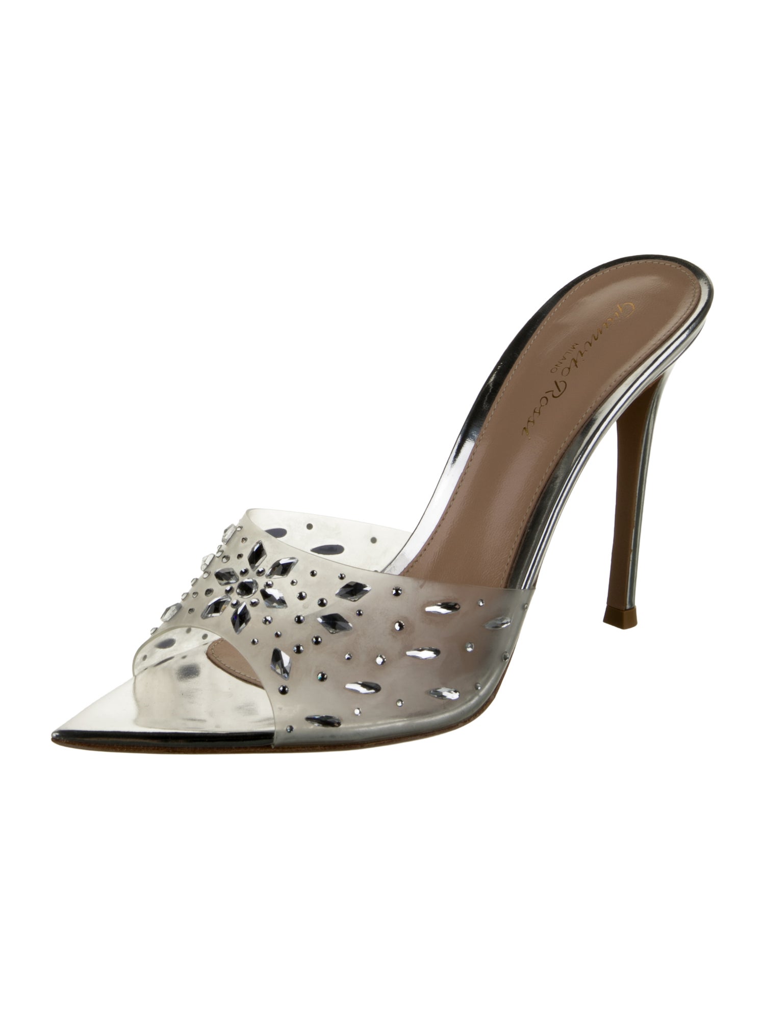 Gianvito Rossi PVC Crystal Embellishments Slides