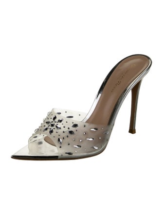 Gianvito Rossi PVC Crystal Embellishments Slides