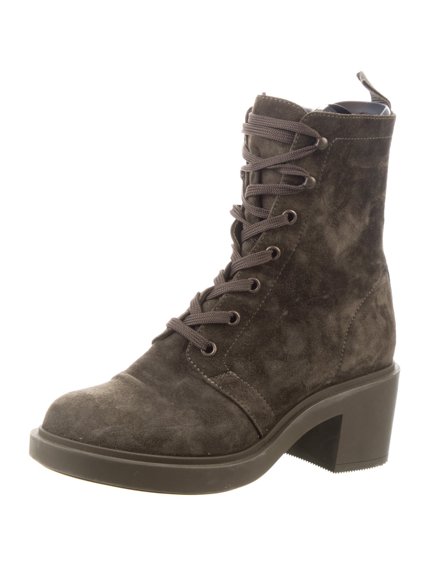 Gianvito Rossi Suede Combat Boots