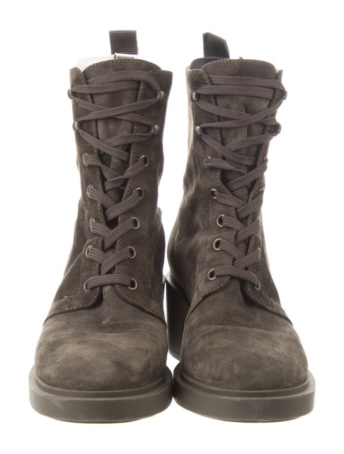 Gianvito Rossi Suede Combat Boots