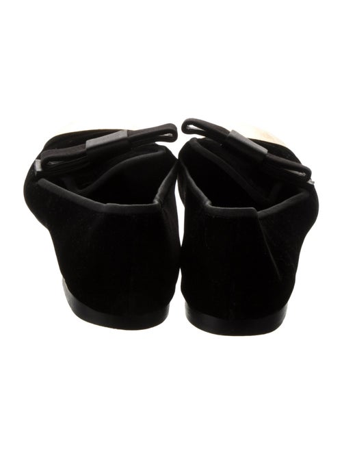 Gianvito Rossi Velvet Bow Accents Flats