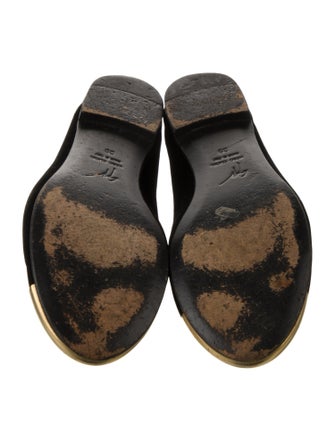 Gianvito Rossi Velvet Bow Accents Flats