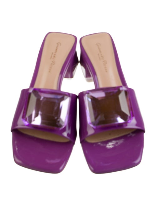 Gianvito Rossi Satin Crystal Embellishments Slides