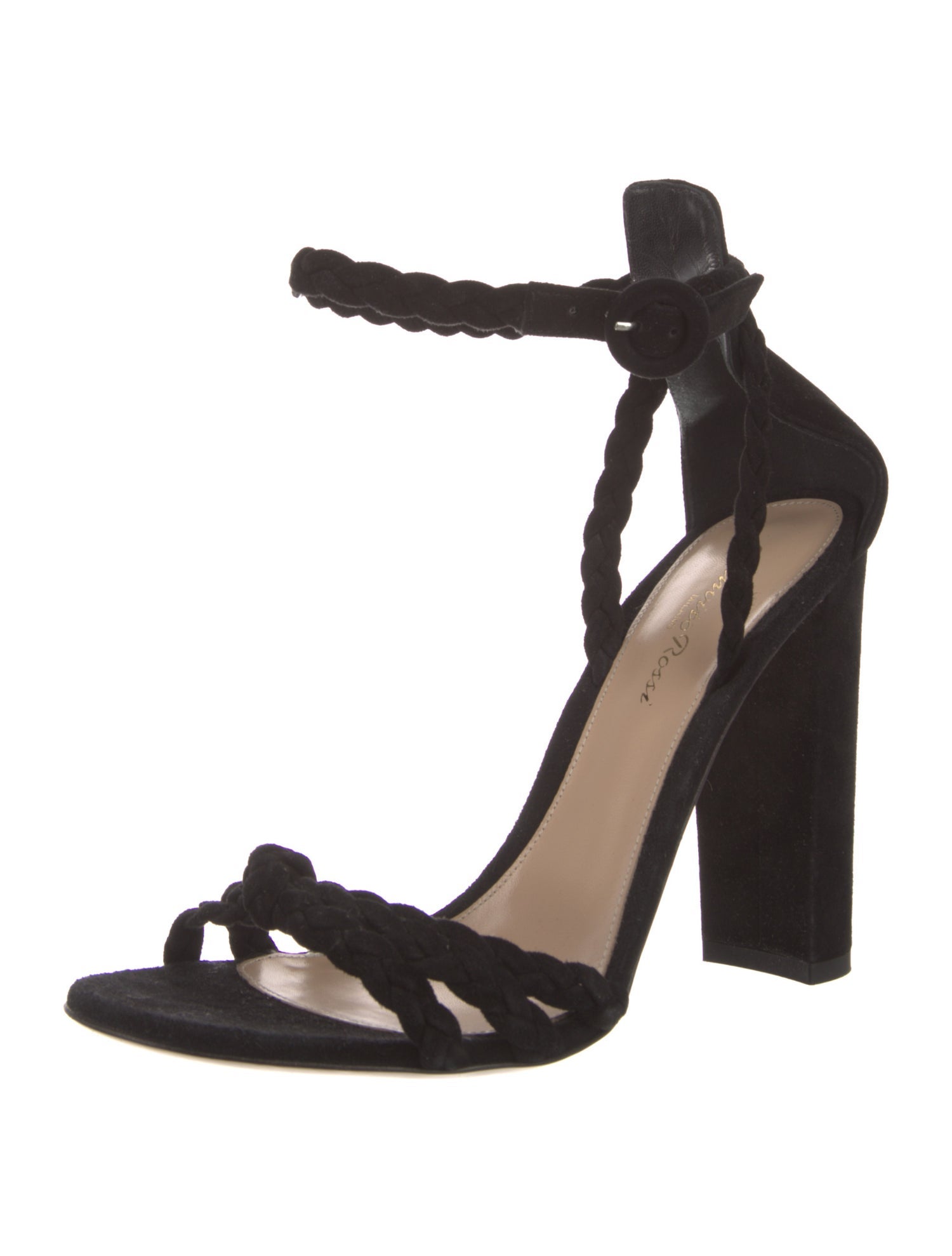 Gianvito Rossi Suede Braided Accents Sandals