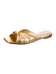 Gianvito Rossi Leather Pleated Accents Slides