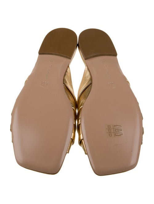 Gianvito Rossi Leather Pleated Accents Slides