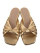 Gianvito Rossi Leather Pleated Accents Slides