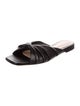 Gianvito Rossi Leather Pleated Accents Slides