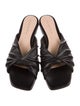 Gianvito Rossi Leather Pleated Accents Slides