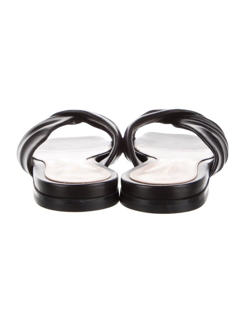 Gianvito Rossi Leather Pleated Accents Slides