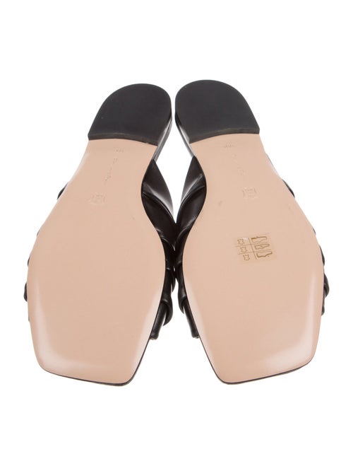 Gianvito Rossi Leather Pleated Accents Slides