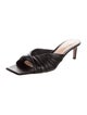 Gianvito Rossi Leather Pleated Accents Slides