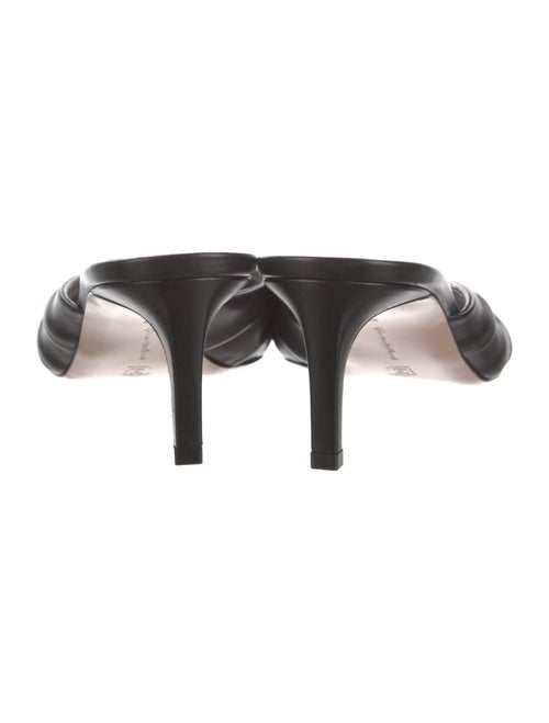 Gianvito Rossi Leather Pleated Accents Slides