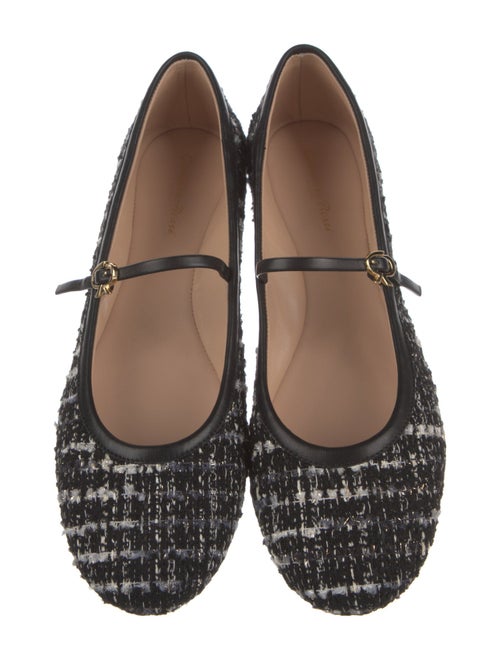 Gianvito Rossi Tweed Tweed Pattern Mary Jane Flats