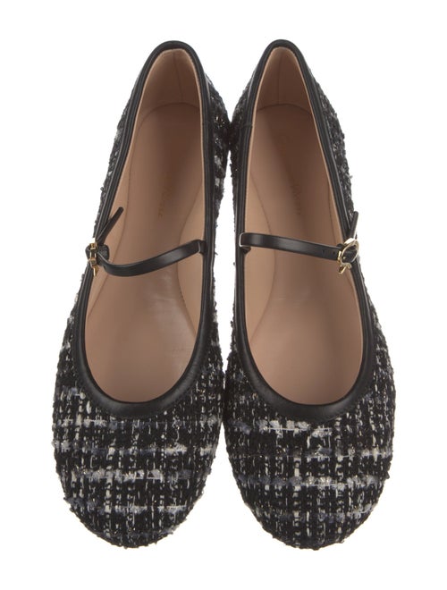 Gianvito Rossi Tweed Tweed Pattern Mary Jane Flats
