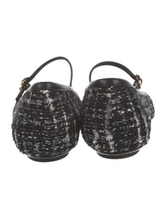 Gianvito Rossi Tweed Tweed Pattern Mary Jane Flats