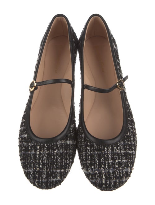 Gianvito Rossi Tweed Tweed Pattern Mary Jane Flats