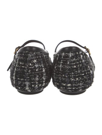 Gianvito Rossi Tweed Tweed Pattern Mary Jane Flats