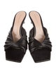 Gianvito Rossi Leather Pleated Accents Slides