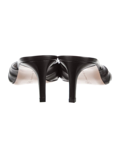 Gianvito Rossi Leather Pleated Accents Slides